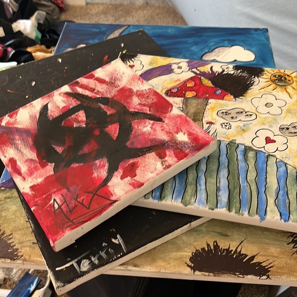 Lots of different hand painted original paintings - Picture 5 of 5